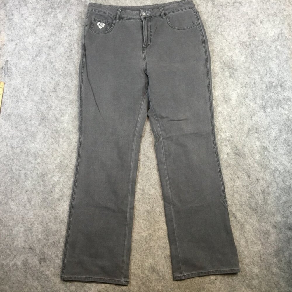 Dream Jeannes Quacker Factory Jeans 10 30 High Rise Boot Gray Soft Stretch Solid